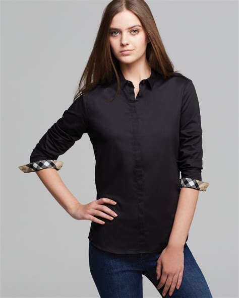 burberry shirt womens black|Burberry female shirts.